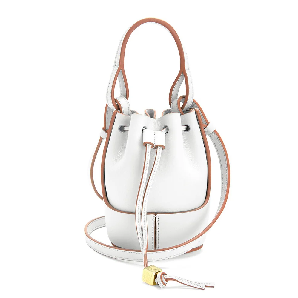 Loewe Nano Balloon Bag in Nappa and Calfskin for Women in White Loewe Nano Balloon Bag in Nappa and Calfskin for Women in White