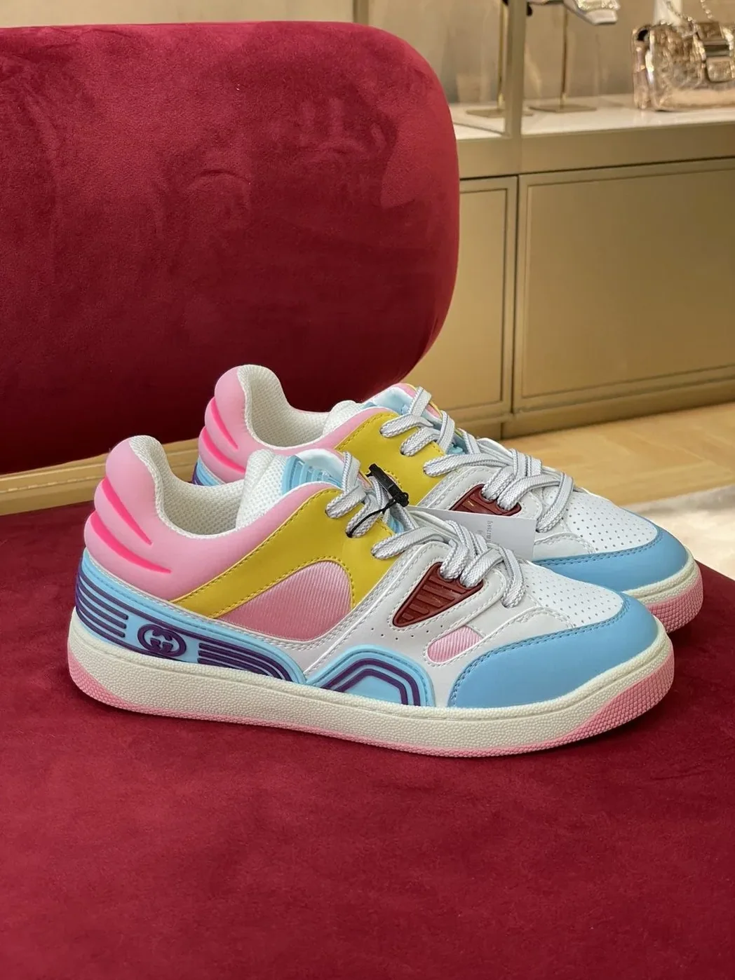Gucci Sneaker Gucci Basket Donna Light Blue Demetra for Women Gucci Sneaker Gucci Basket Donna Light Blue Demetra for Women