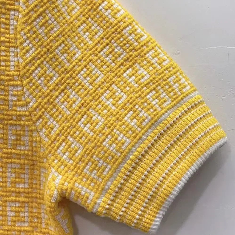 Fendi Sweater Yellow FF Cotton Jumper for Women