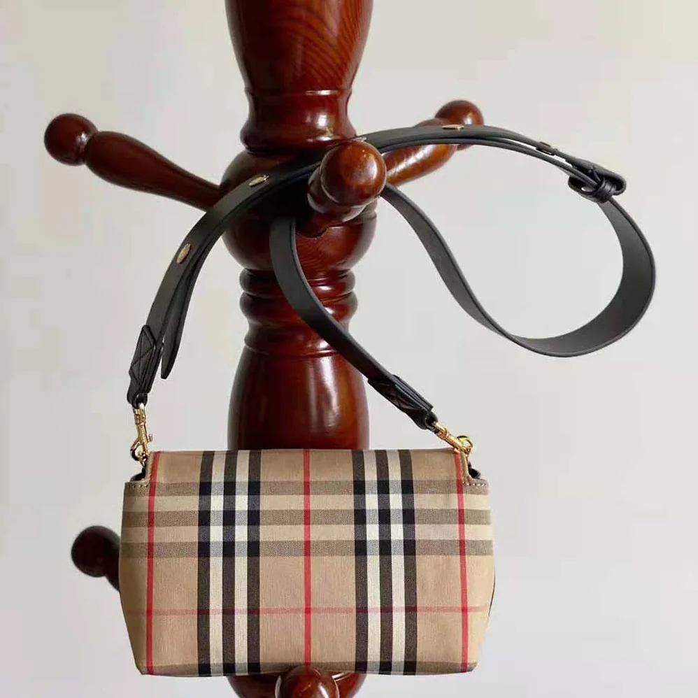 Burberry Small Vintage Check and Leather Crossbody Bag for Women in Brown Burberry Small Vintage Check and Leather Crossbody Bag for Women in Brown