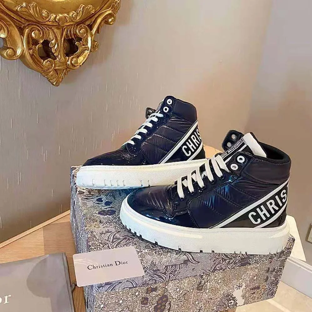Dior D-Player Sneaker Navy Blue Quilted Nylon for Unisex Dior D-Player Sneaker Navy Blue Quilted Nylon for Unisex