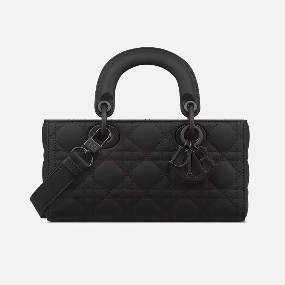 Dior Small Lady D-Joy Bag Ultramatte Black Cannage Calfskin for Women
