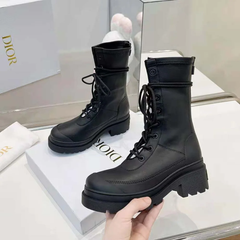 Dior Arcade Ankle Boot Black Stretch Lambskin for Women