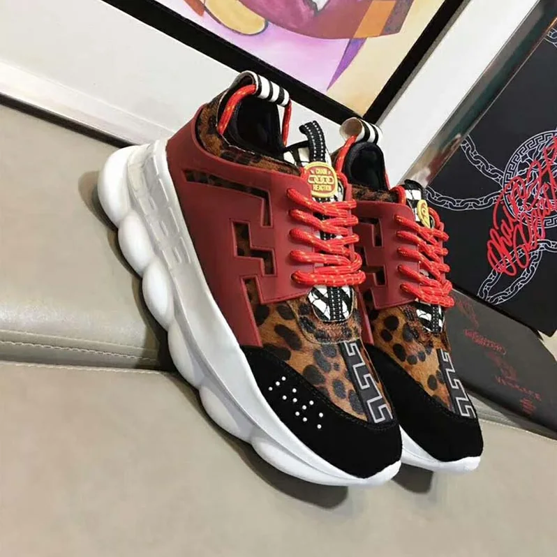 Versace Shoes Chain Reaction Sneakers for Men in Brown