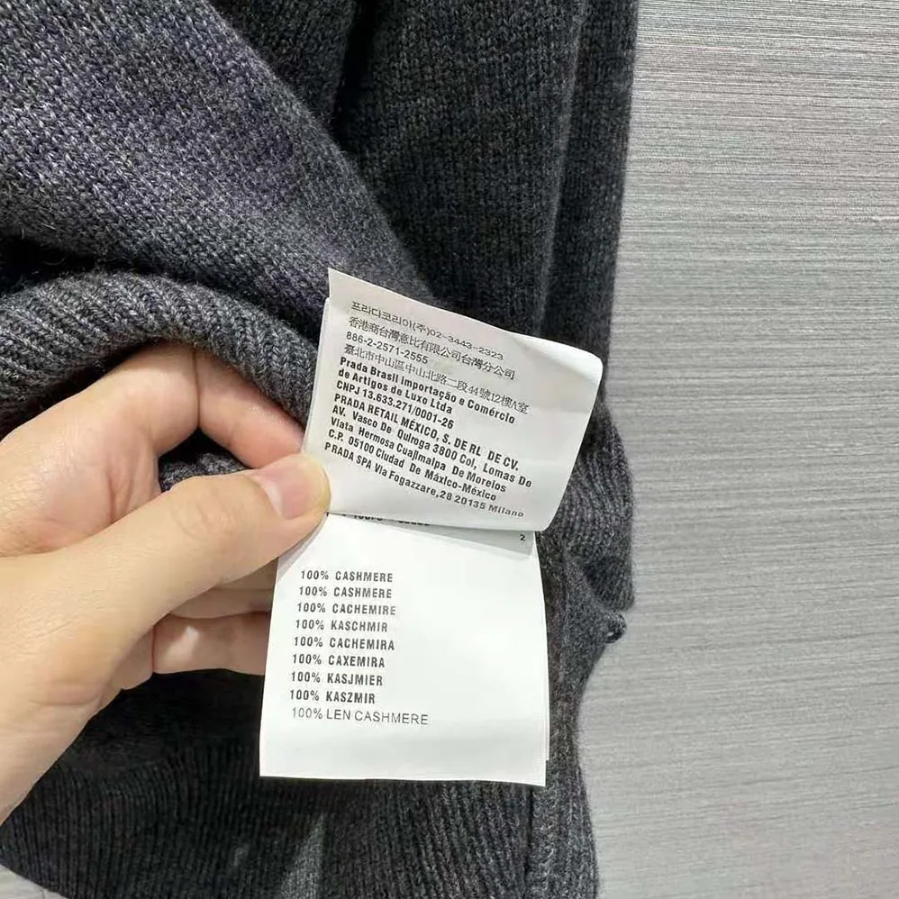 Prada Wool and Cashmere Sweater for Women in Silver Prada Wool and Cashmere Sweater for Women in Silver
