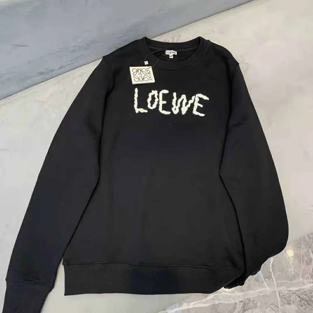 Loewe Embroidered Sweatshirt in Cotton for Women in Black