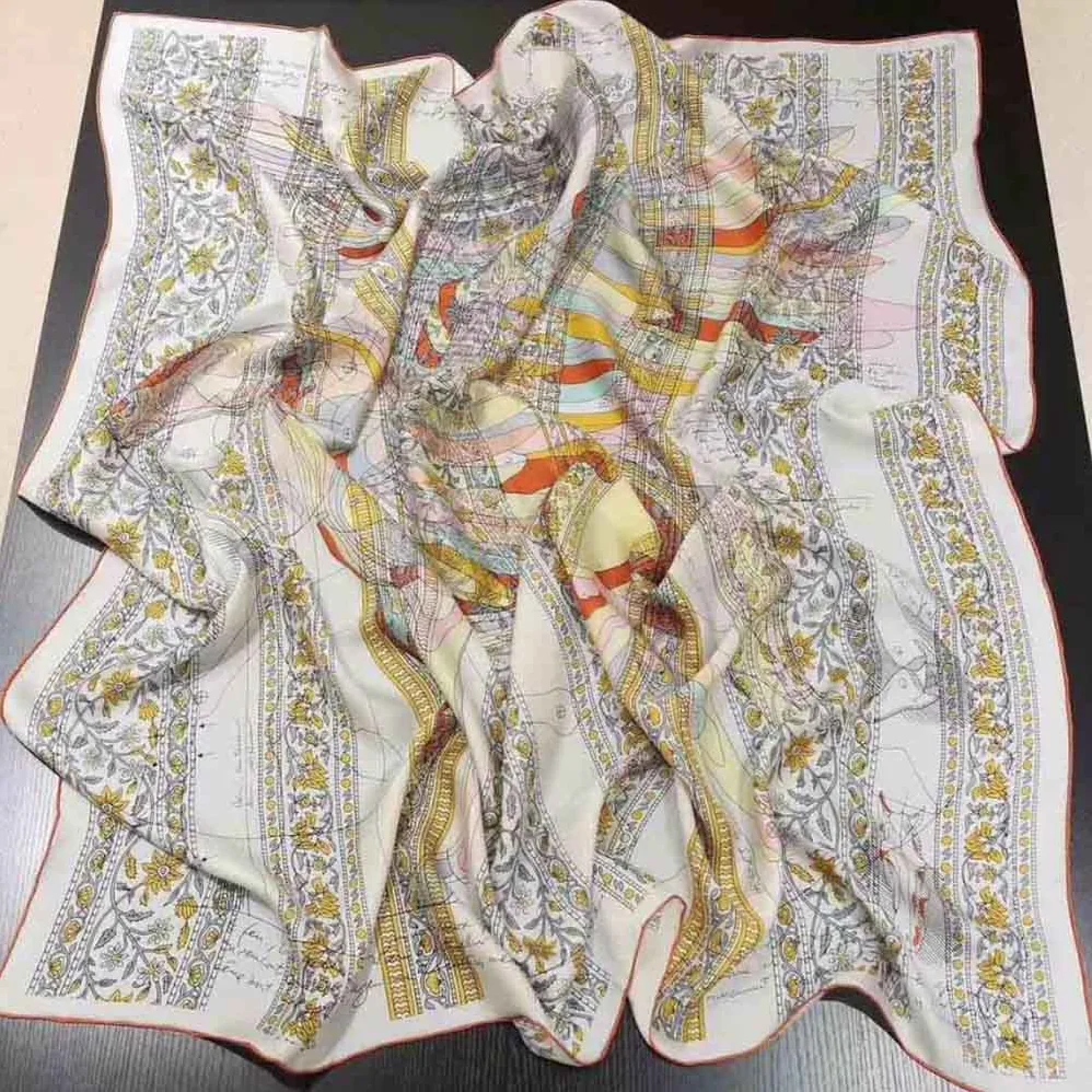 Hermes La Maison Des Carres Pegase Dhermes AU Bloc Scarf for Women in White Hermes La Maison Des Carres Pegase Dhermes AU Bloc Scarf for Women in White