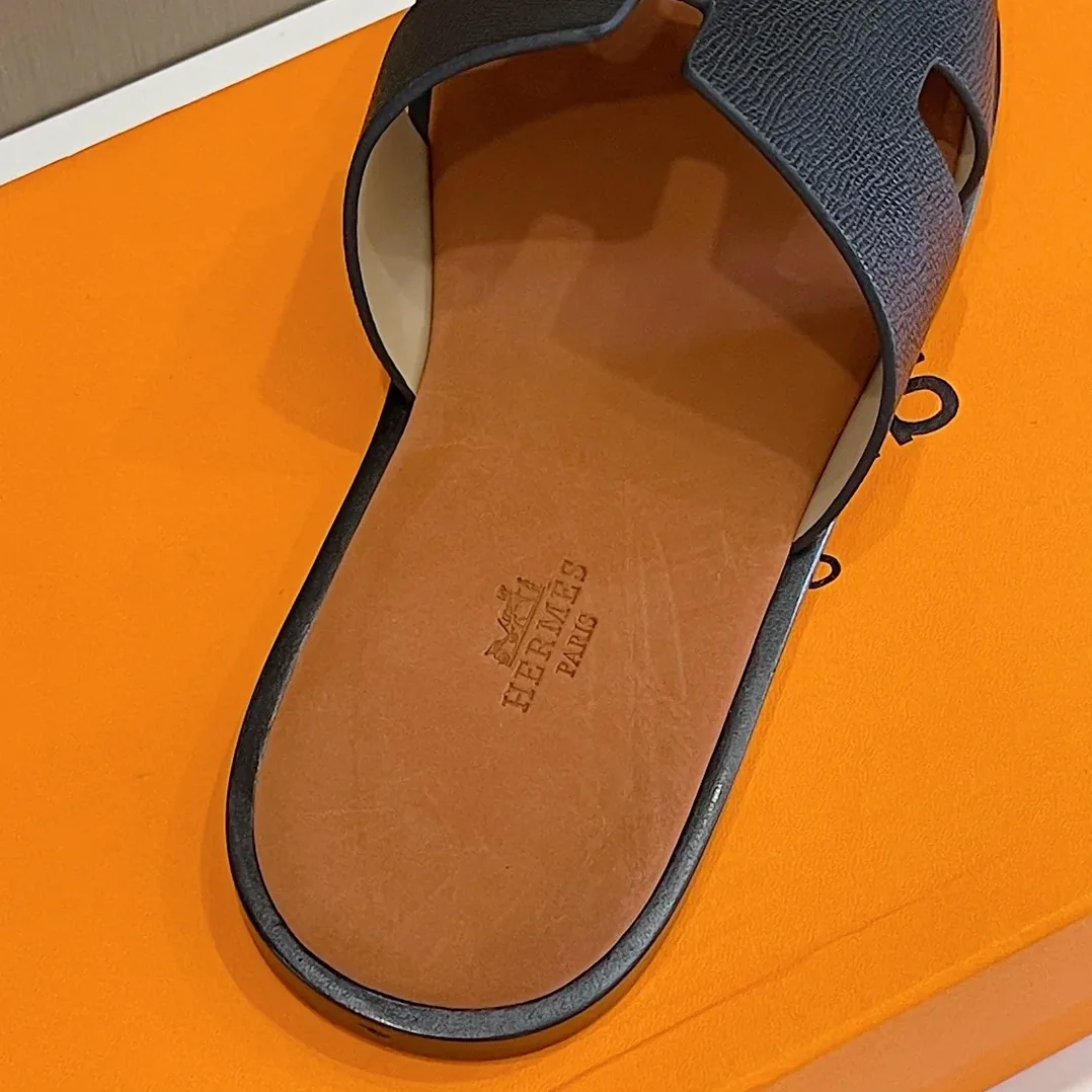 Hermes Izmir Sandals Black in Brown Hermes Izmir Sandals Black in Brown