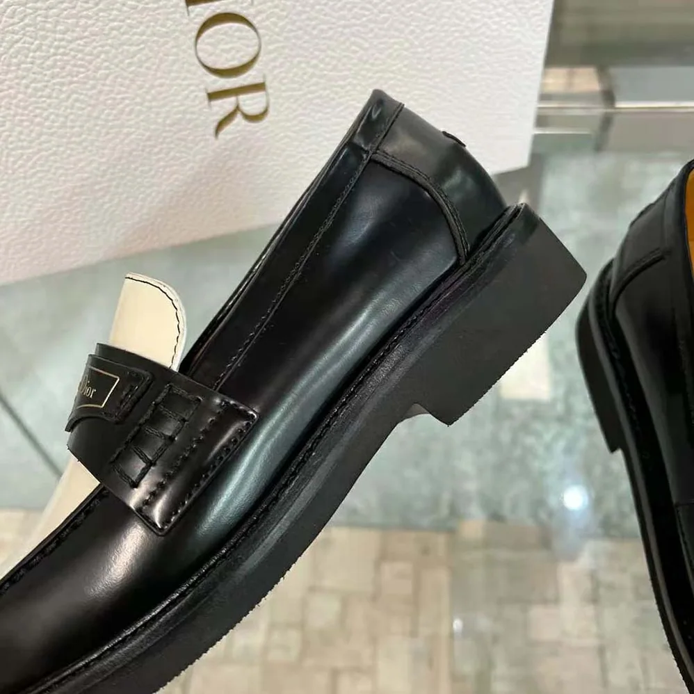 Dior Boy Loafer Black and White Brushed Calfskin for Women