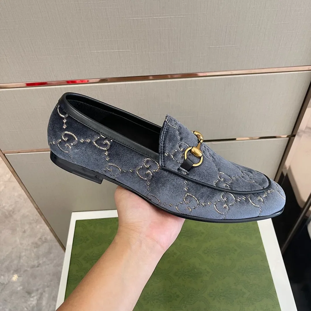 Gucci Jordan GG Velvet Loafer Blue