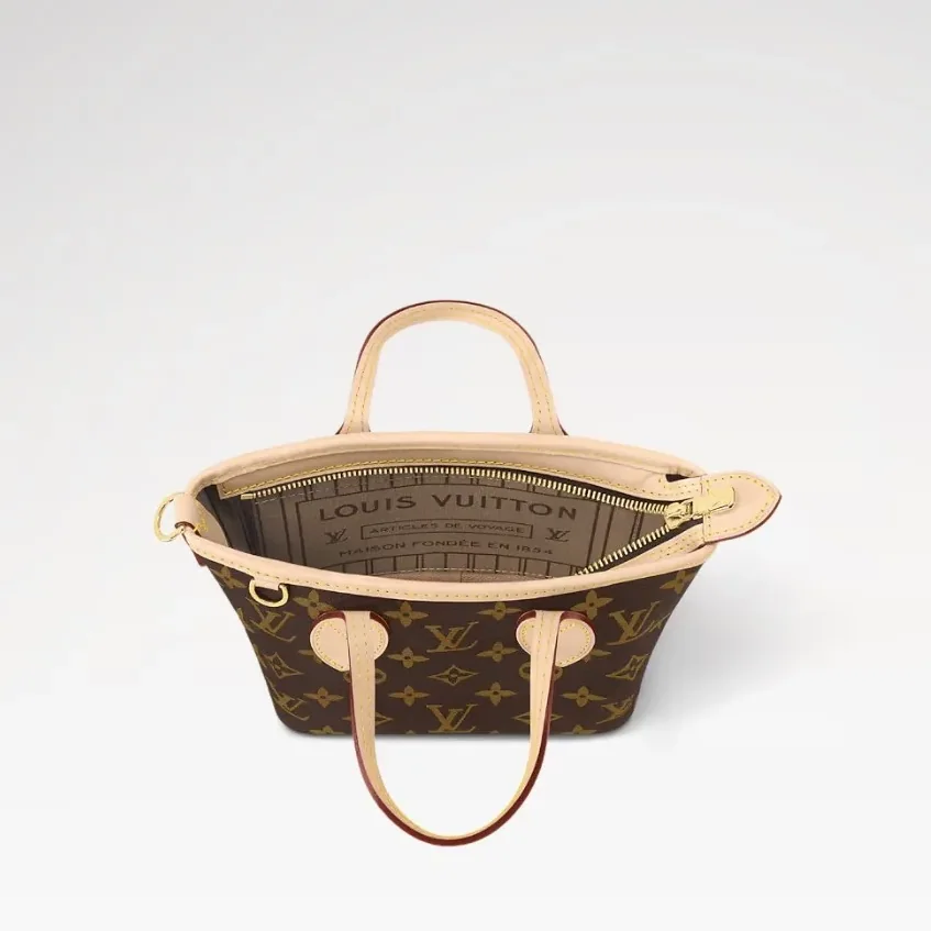 Louis Vuitton Neverfull BB Tote Bag in Beige Gold Hardware Louis Vuitton Neverfull BB Tote Bag in Beige Gold Hardware