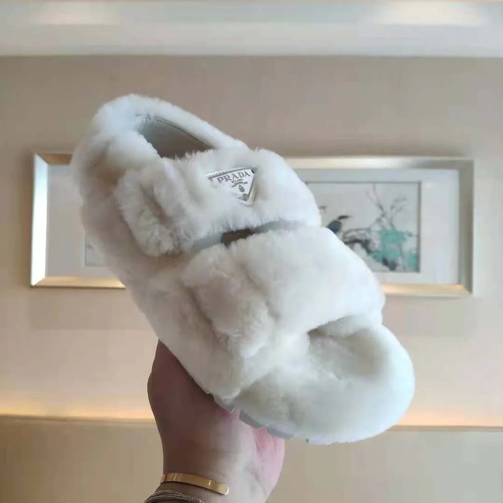 Prada Movement and Comfort Come Together Shearling Sandals for Women