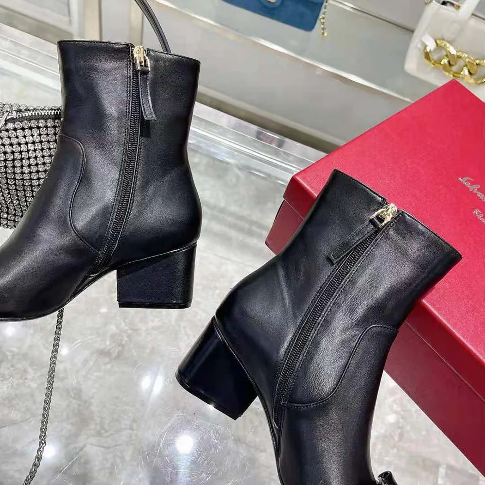Salvatore Ferragamo Viva Bootie in 55mm Heel for Women in Black Salvatore Ferragamo Viva Bootie in 55mm Heel for Women in Black