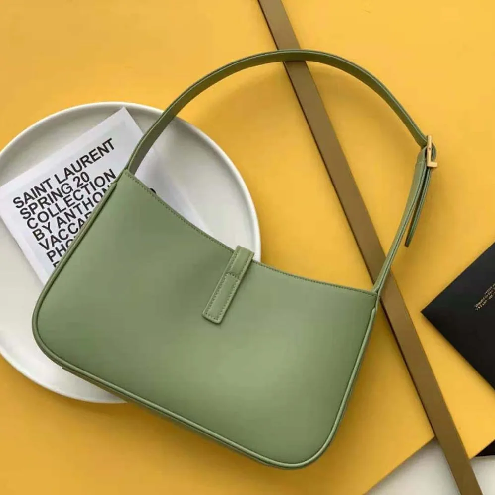 Saint Laurent YSL Le 5 A 7 Hobo Bag in Smooth Leather for Women in Lime Saint Laurent YSL Le 5 A 7 Hobo Bag in Smooth Leather for Women in Lime