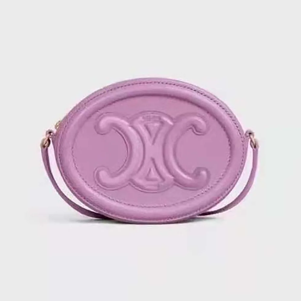 Celine Crossbody Oval Purse Cuir Triomphe in Smooth Calfskin for Women in Purple Celine Crossbody Oval Purse Cuir Triomphe in Smooth Calfskin for Women in Purple