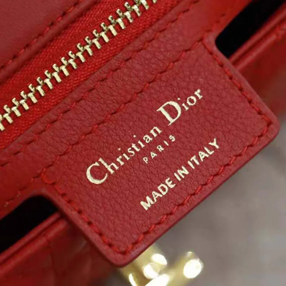 Dior Small Dior Caro Bag Supple Cannage Calfskin for Women in Red Dior Small Dior Caro Bag Supple Cannage Calfskin for Women in Red