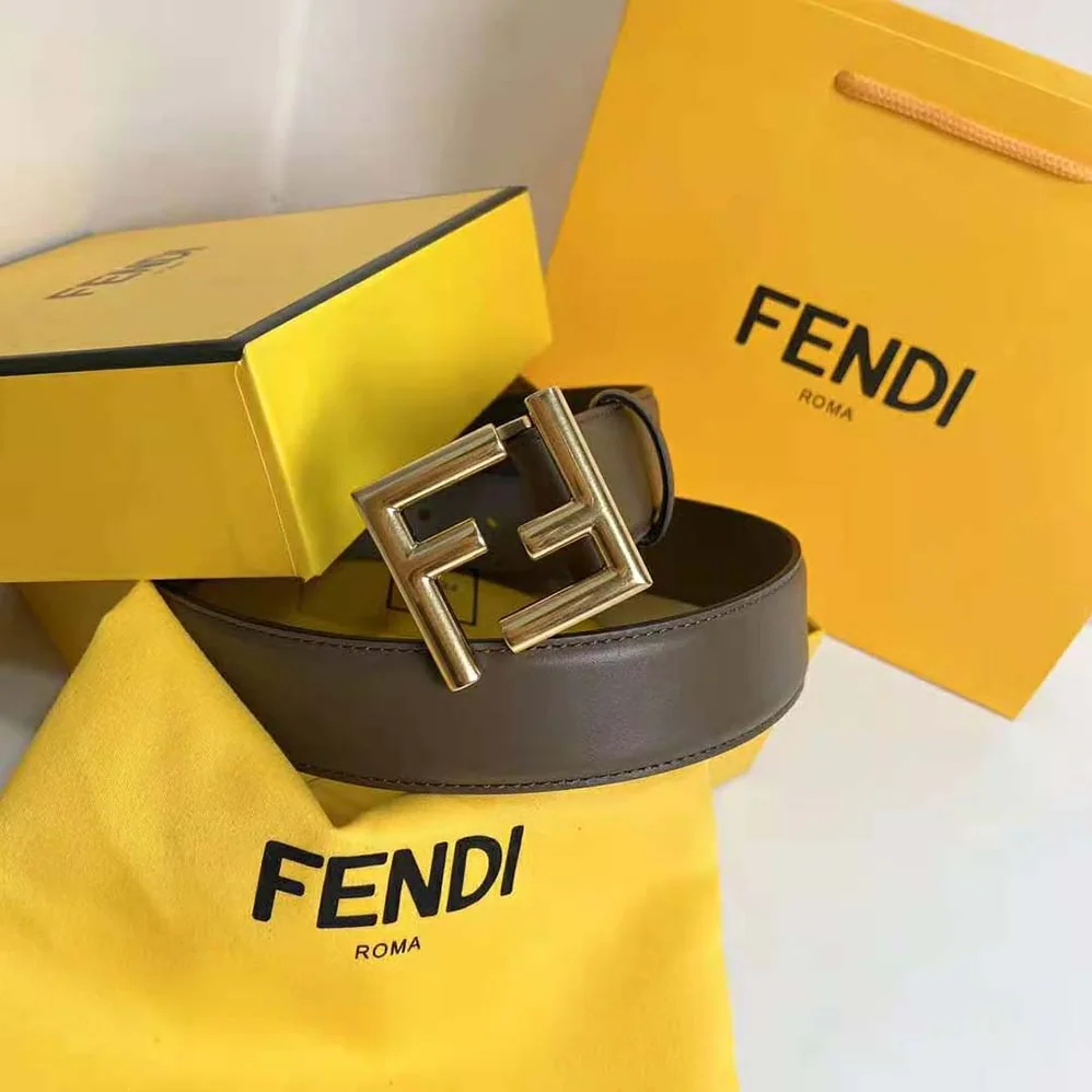 Fendi Belt with Loop and FF Stud Buckle for Women in Silver Fendi Belt with Loop and FF Stud Buckle for Women in Silver