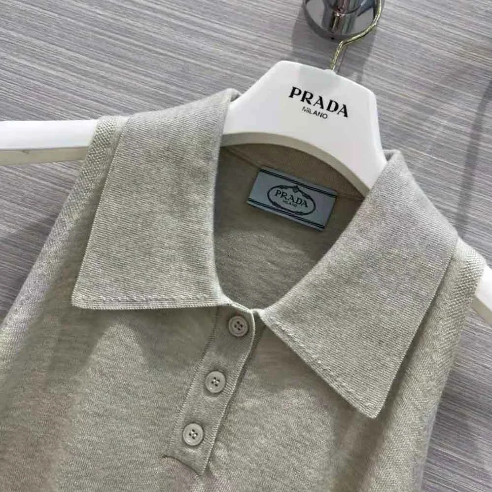 Prada Ribbed Knit Lurex Crop Top for Women in Silver Prada Ribbed Knit Lurex Crop Top for Women in Silver