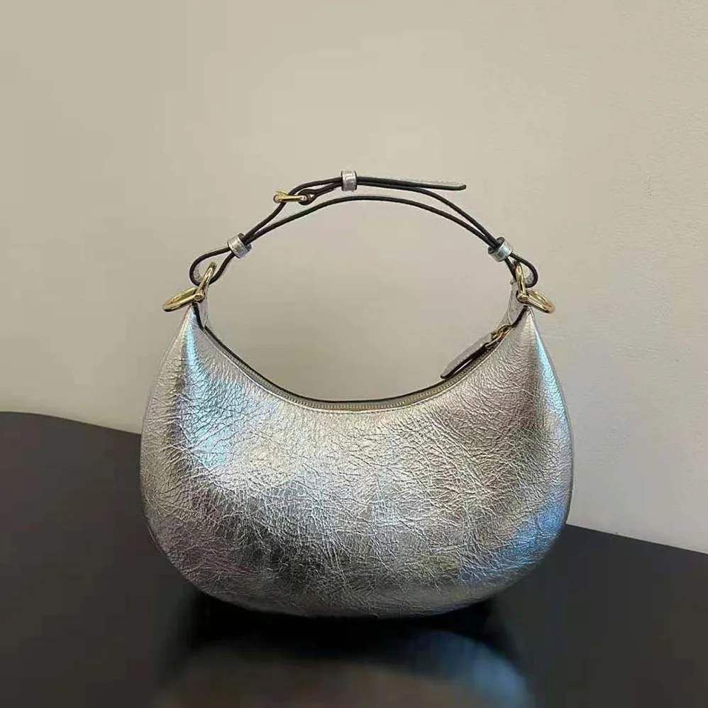 Fendi Fendigraphy Small Silver Laminated Leather Bag for Women