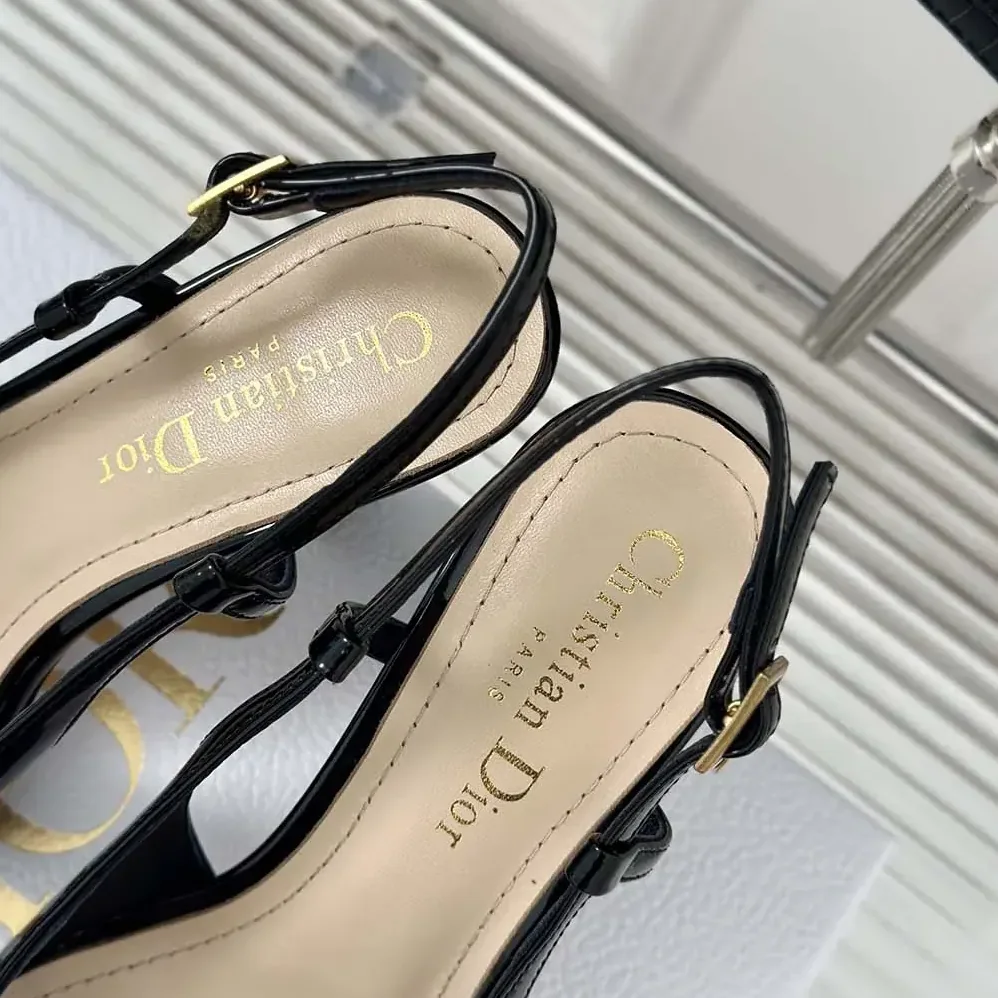 Dior Tribales Slingback Pump Black Patent Calfskin for Women