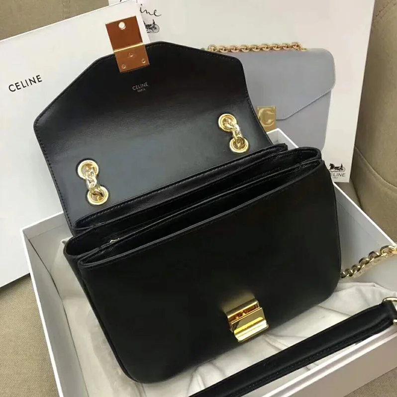 Celine Medium C Bag in Shiny Calfskin for Women in Black Celine Medium C Bag in Shiny Calfskin for Women in Black