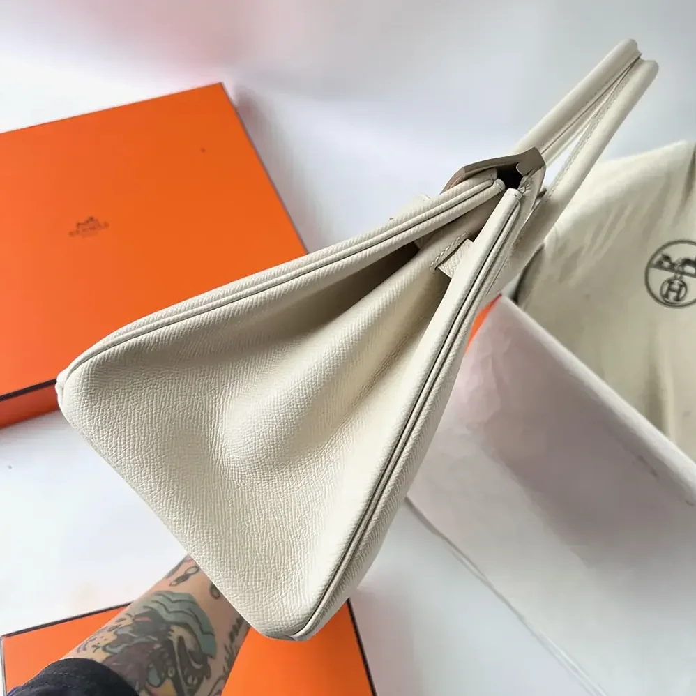 Hermes Birkin 30 Bag in Epsom Leather with Gold Hardware in White/Gold Hermes Birkin 30 Bag in Epsom Leather with Gold Hardware in White/Gold