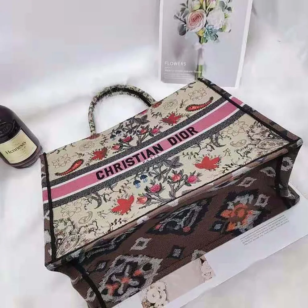 Dior Book Tote Multicolor Dior Flowers Embroidery for Women Dior Book Tote Multicolor Dior Flowers Embroidery for Women