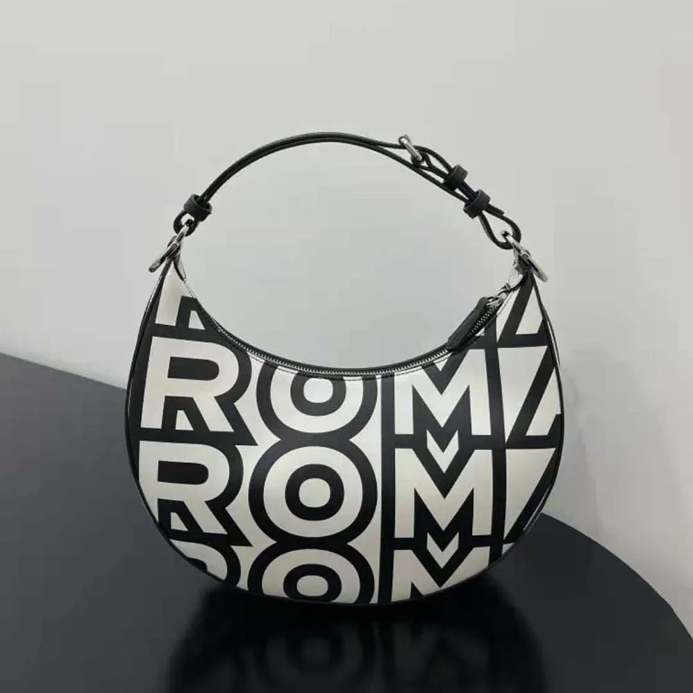 Fendi Fendigraphy Small Two-Tone Printed Leather Fendi Roma Capsule Bag for Women Fendi Fendigraphy Small Two-Tone Printed Leather Fendi Roma Capsule Bag for Women