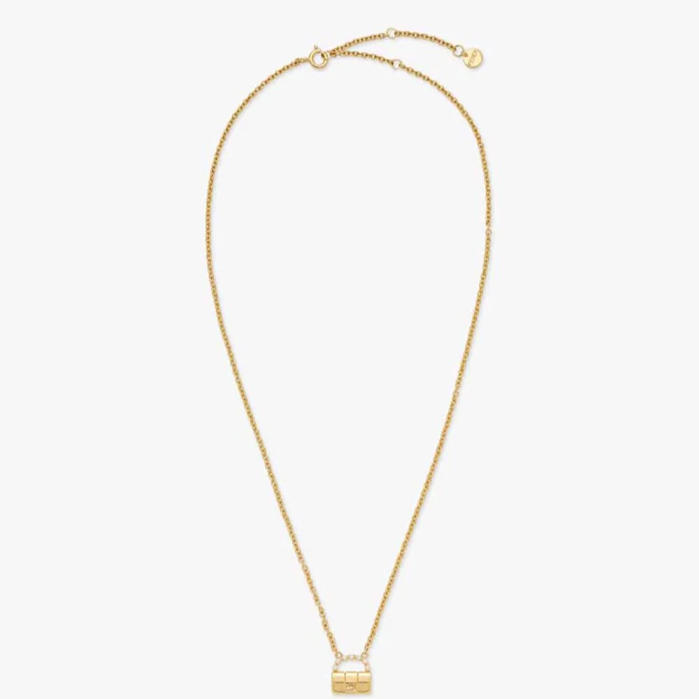 Fendi Baguette Necklace Gold for Women in Colored