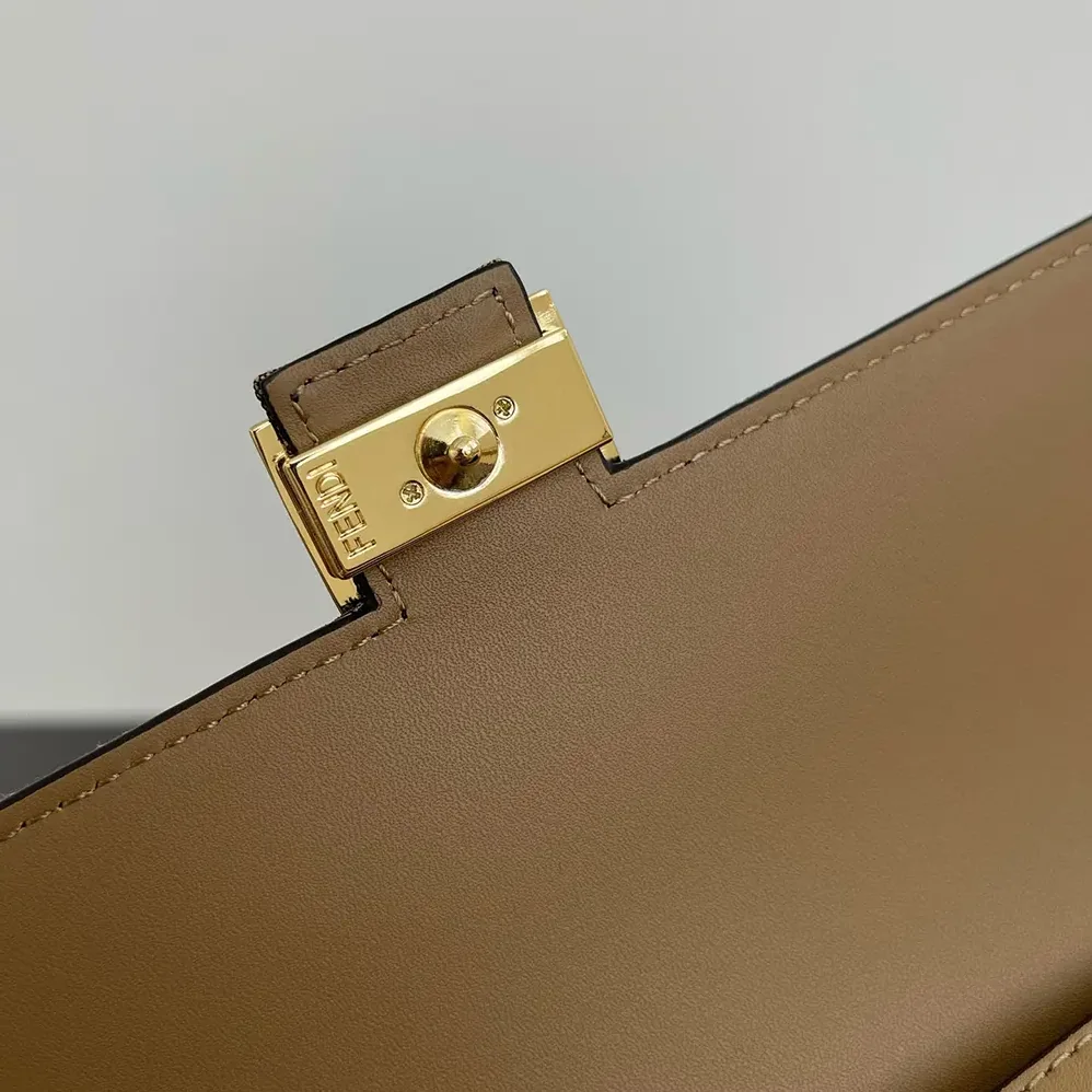 Fendi Wallet On Chain Baguette Brown FF Fabric Wallet for Women