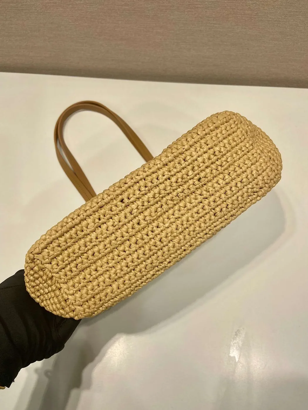 Prada Raffia Tote Bag Beige /
