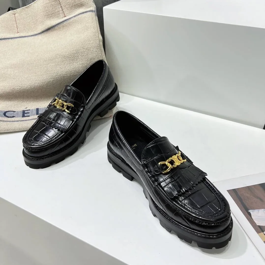 Celine Margaret Loafer With Triomphe Black Celine Margaret Loafer With Triomphe Black