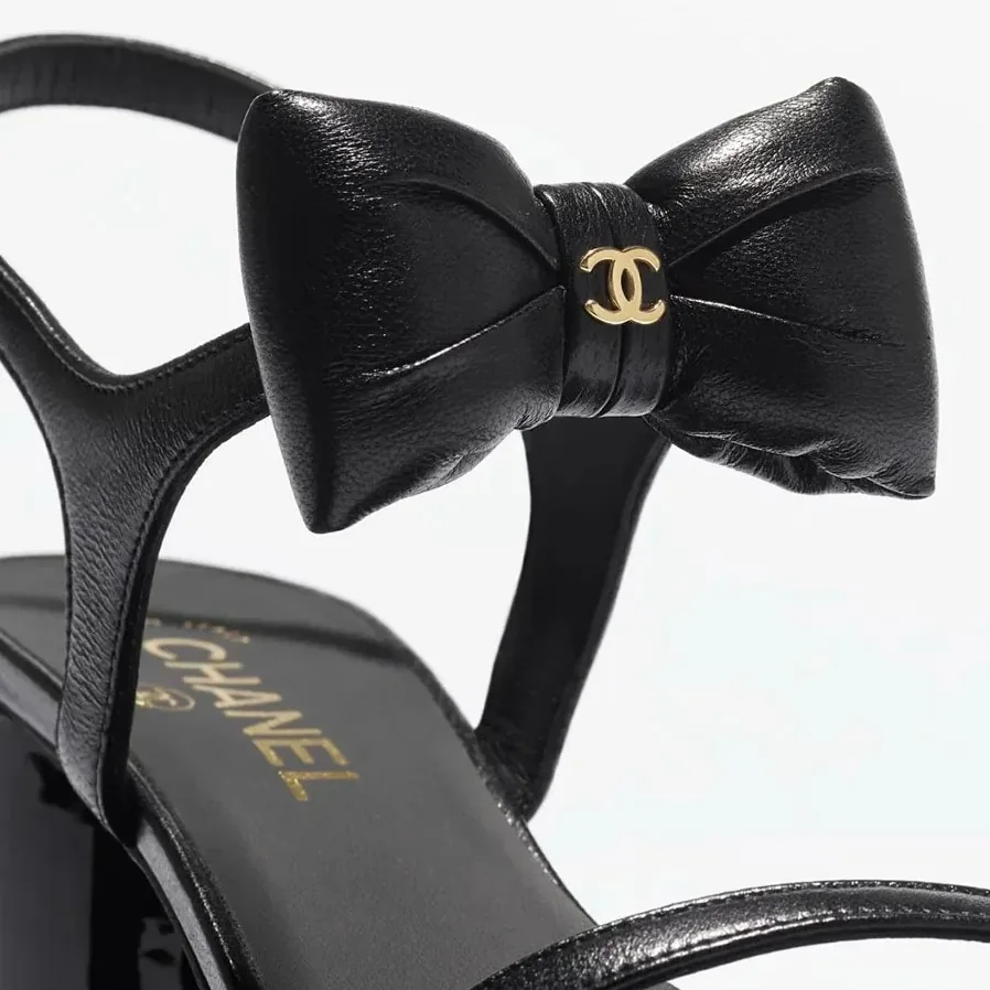 Chanel Final Bow Sandals Black Chanel Final Bow Sandals Black