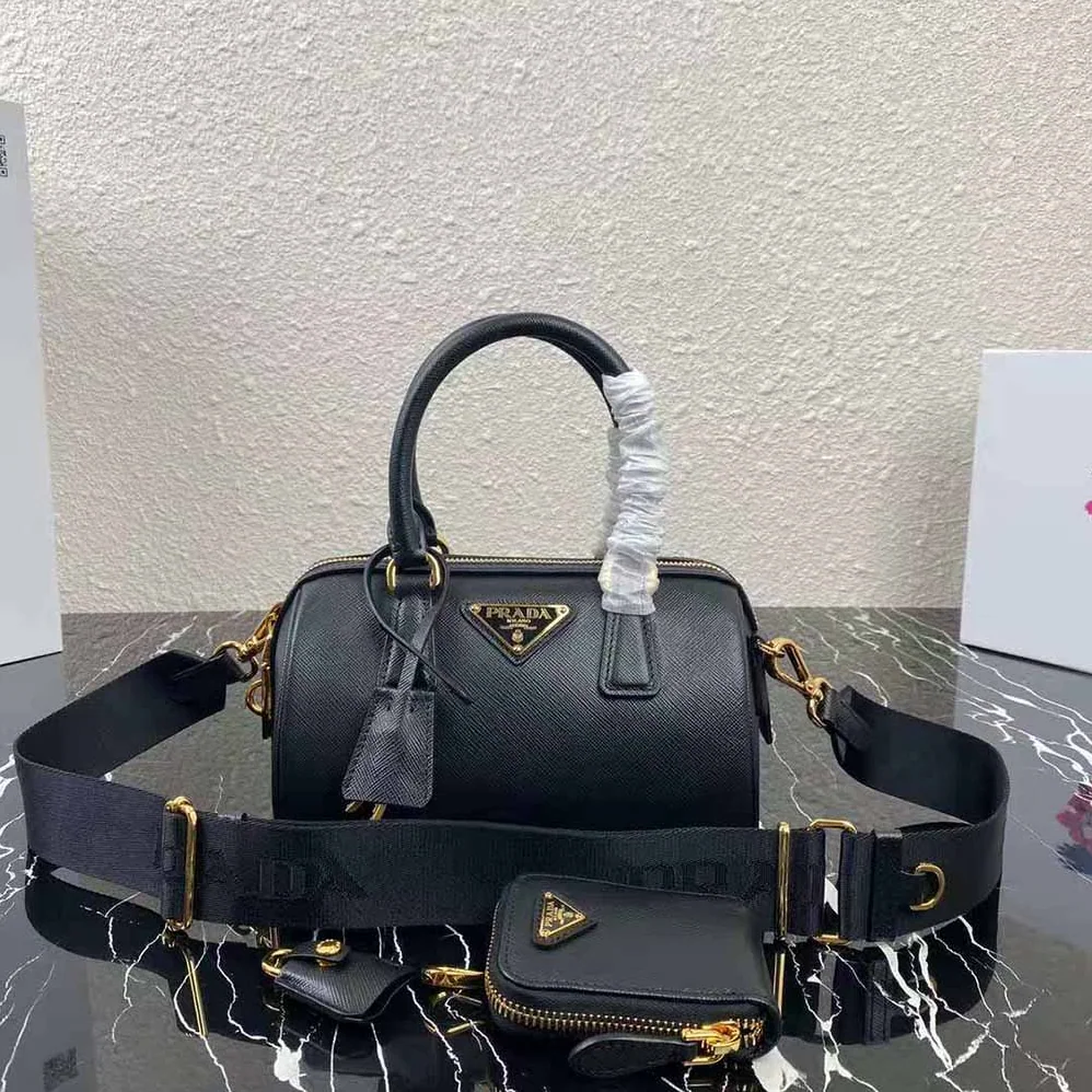 Prada Saffiano Leather Top-handle Bag for Women in Black