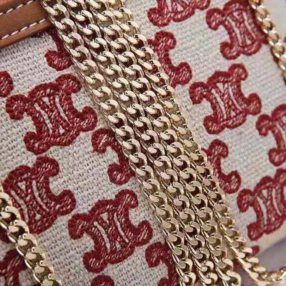 Celine Clutch on Chain in Textile with Triomphe Embroidery for Women Celine Clutch on Chain in Textile with Triomphe Embroidery for Women