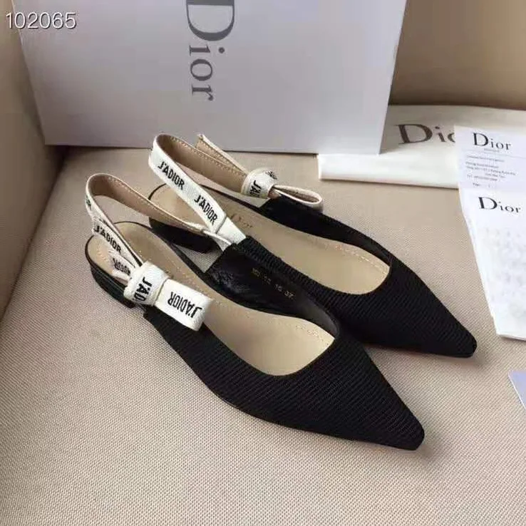 Dior Miss J'adior Ballerina in Black Technical Canvas in 1cm Heel for Women Dior Miss J'adior Ballerina in Black Technical Canvas in 1cm Heel for Women