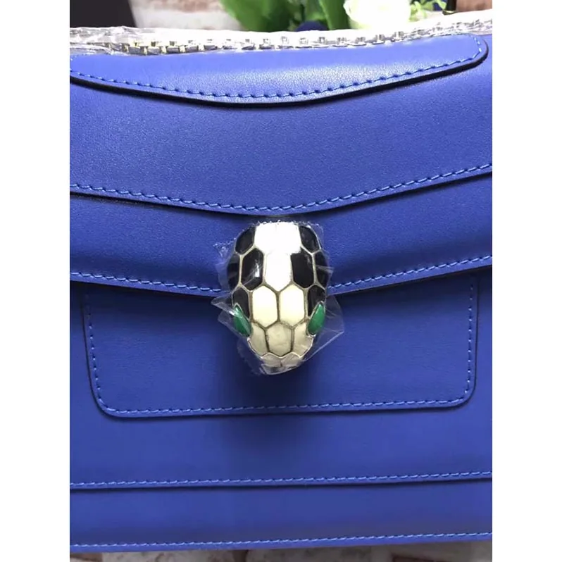 Bvlgari Serpenti Forever Medium Flap Cover Chain Bag Calfskin in Navy Bvlgari Serpenti Forever Medium Flap Cover Chain Bag Calfskin in Navy