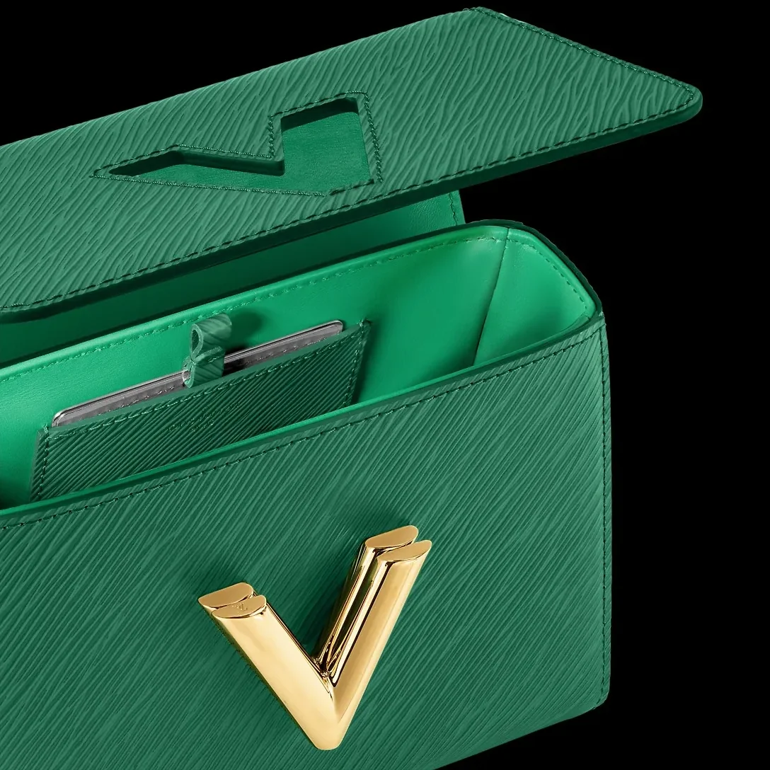 Louis Vuitton Twist PM Green Bag - 7.5 Inches /