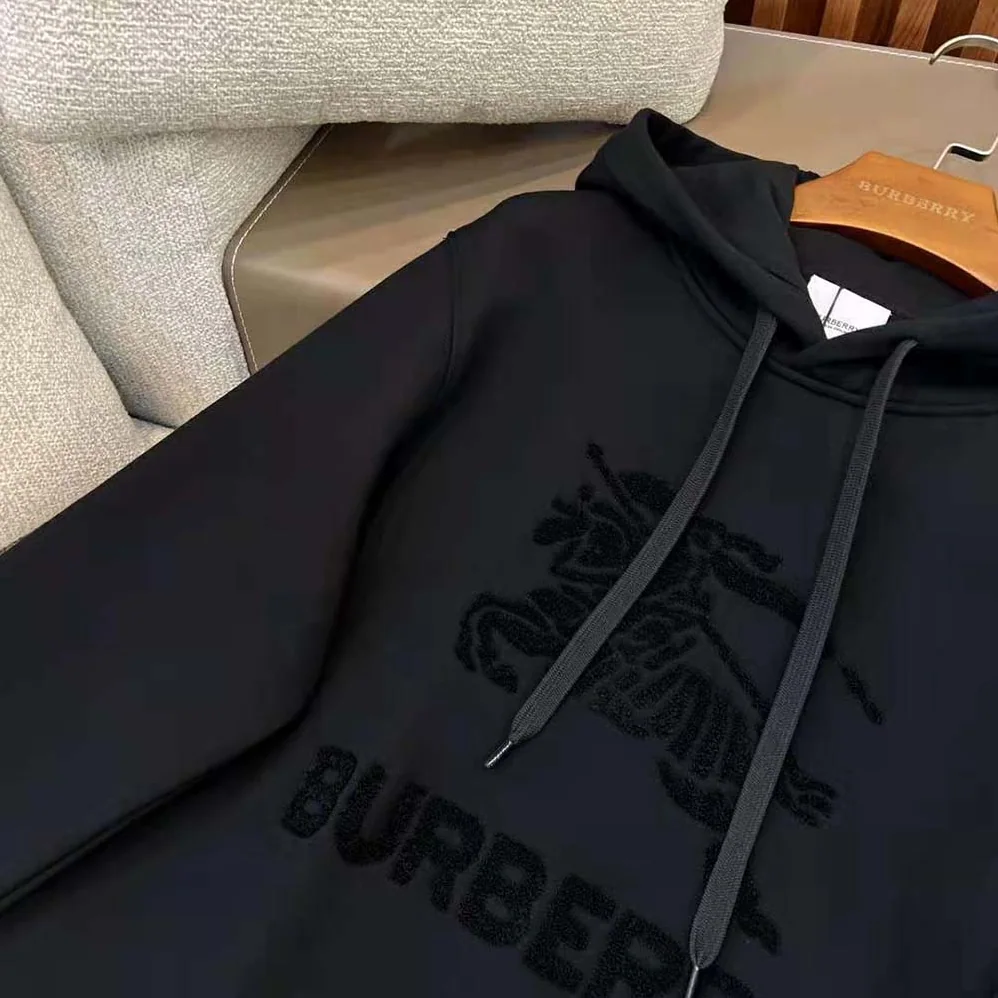 Burberry EKD Cotton Hoodie for Men in Black