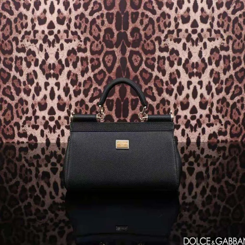 Dolce Gabbana D&G Small Calfskin Sicily Bag with Rhinestones for Women Dolce Gabbana D&G Small Calfskin Sicily Bag with Rhinestones for Women