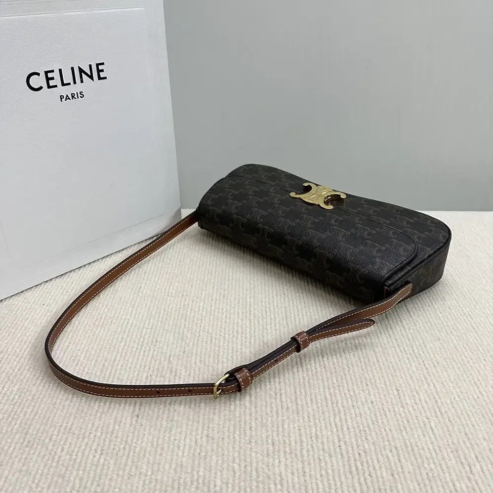 Celine Medium Celine Lola Bag in Triomphe Canvas and Calfskin for Women