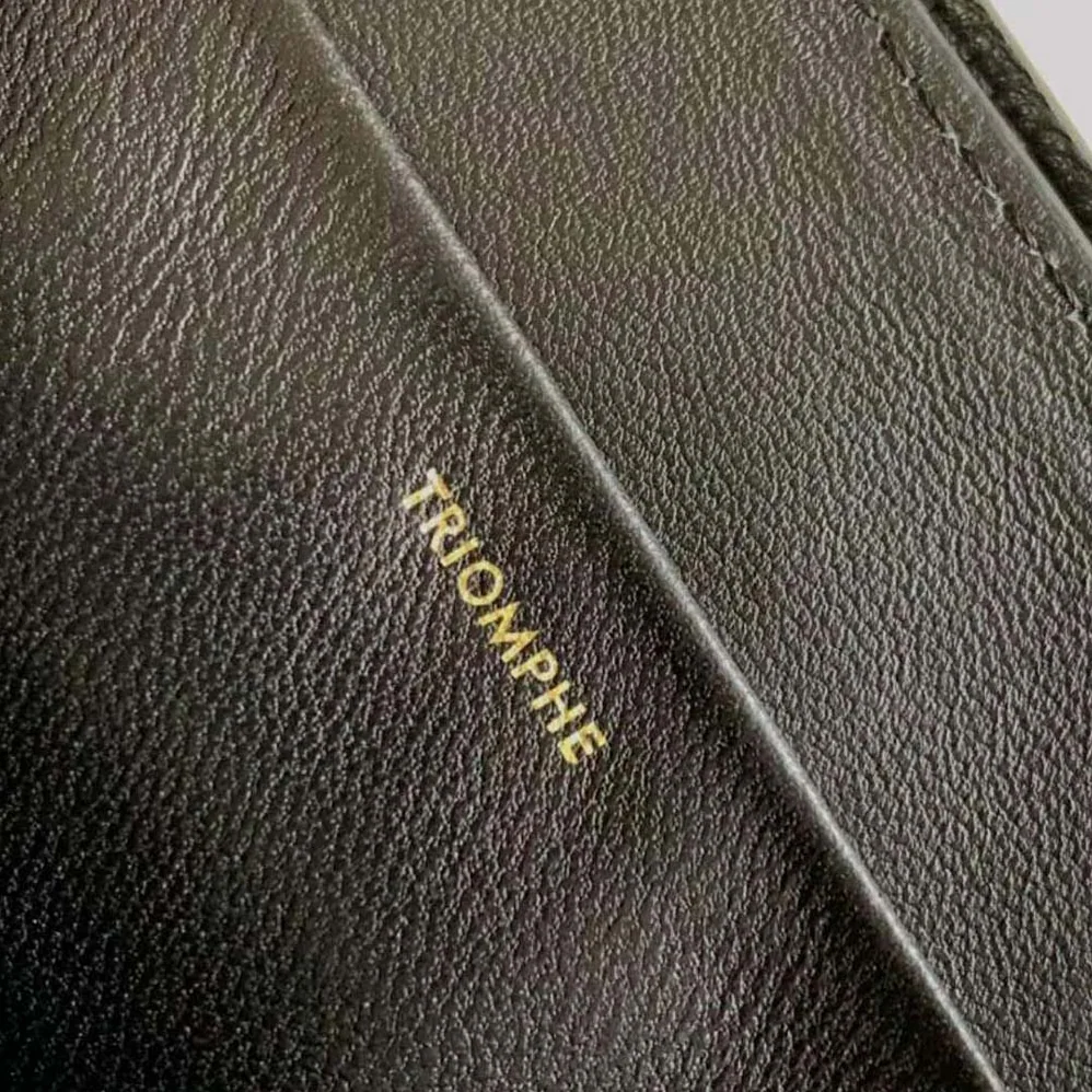 Celine Medium Bag Triomphe Frame in Shiny Calfskin for Women in Black