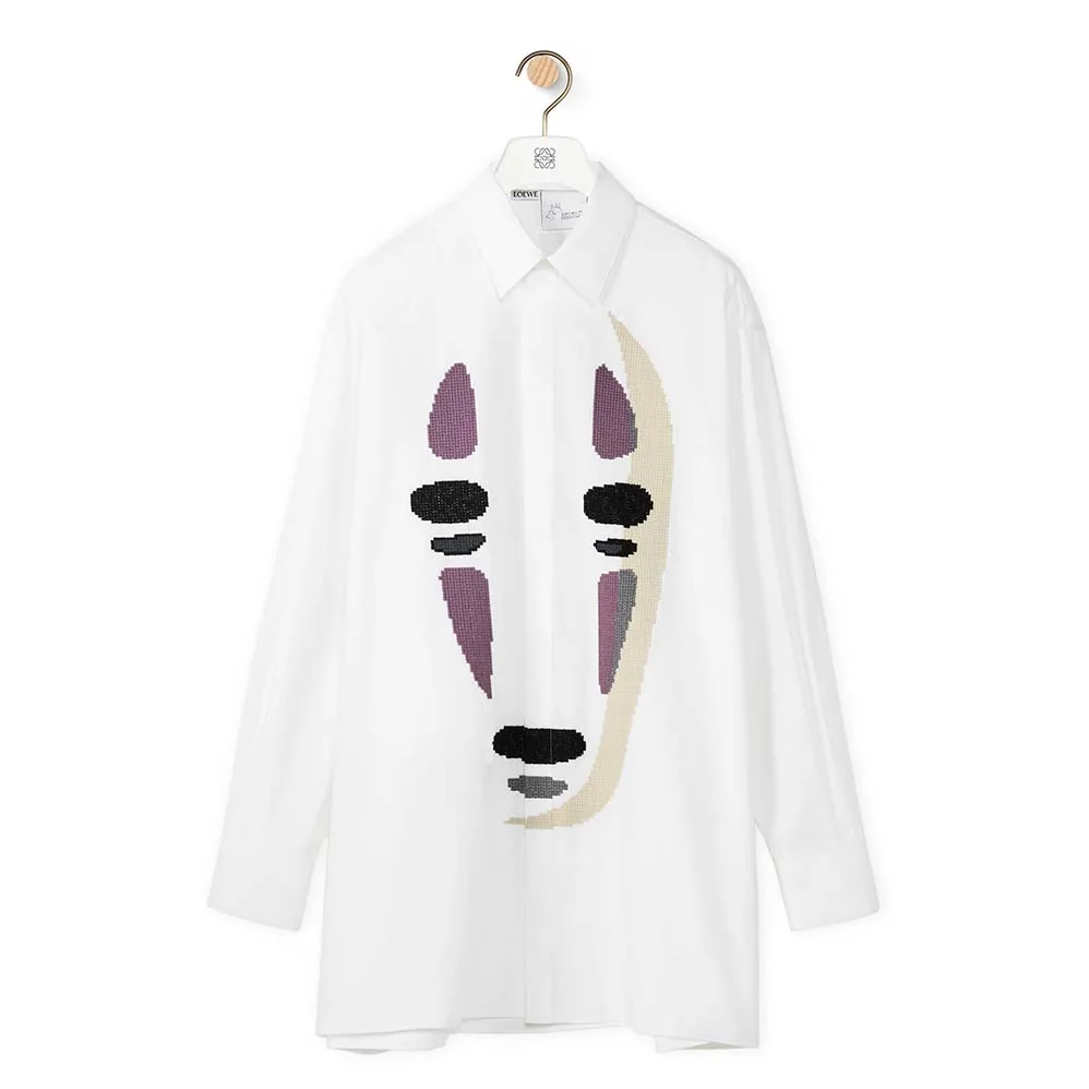 Loewe Kaonashi Shirt in Cotton for Women in White Loewe Kaonashi Shirt in Cotton for Women in White