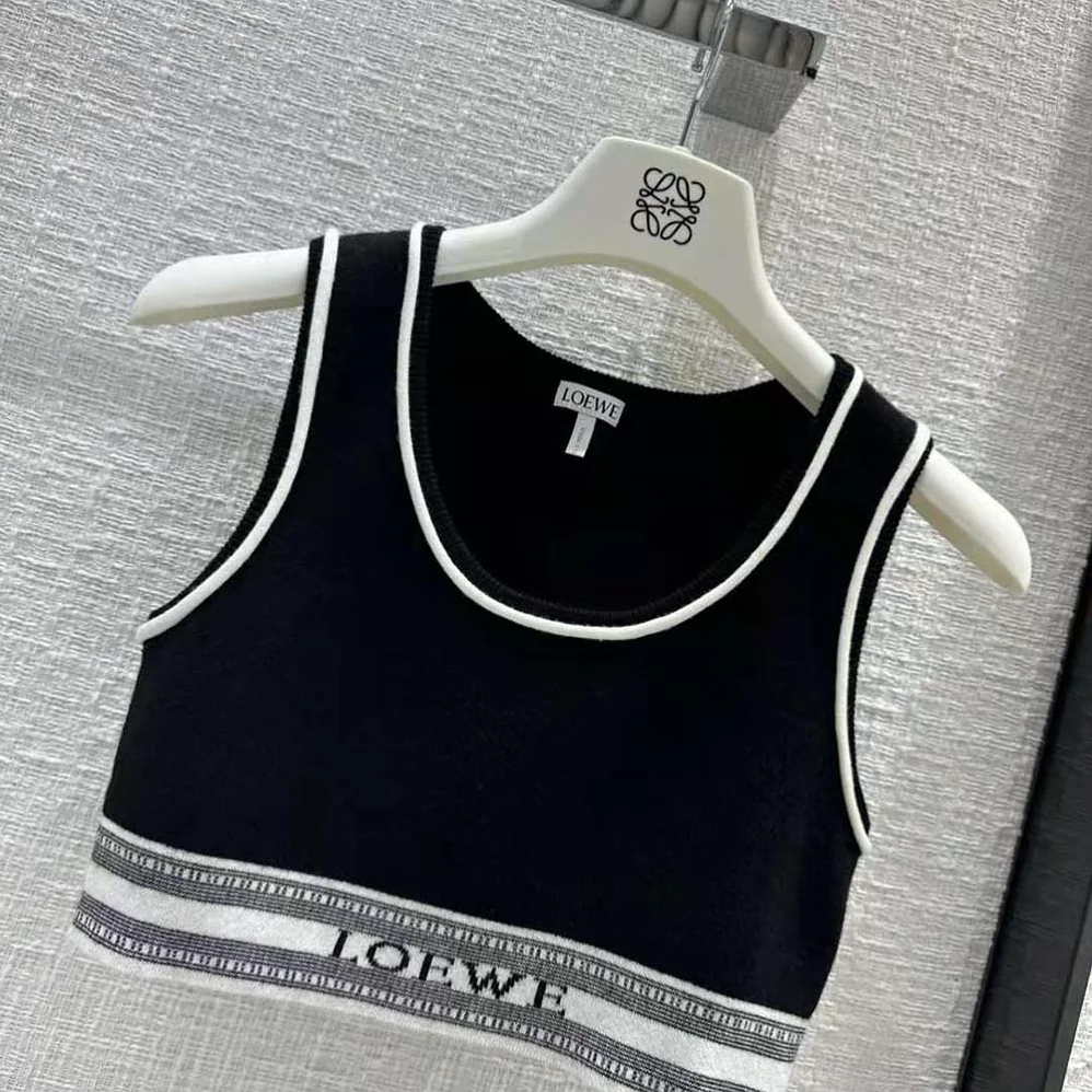 Loewe Cropped Tank Top in Viscose for Women in Black