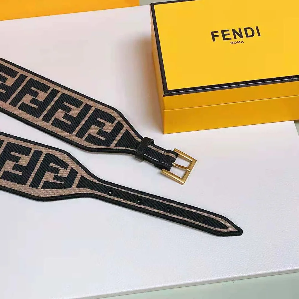 Fendi Canvas High Waist Belt 6 cm for Women in Brown Fendi Canvas High Waist Belt 6 cm for Women in Brown