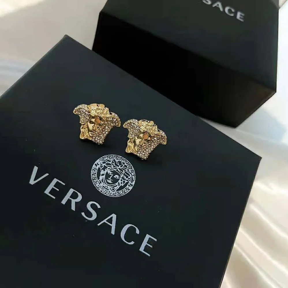 Versace Palazzo Dia Crystal Earrings for Women in Gold