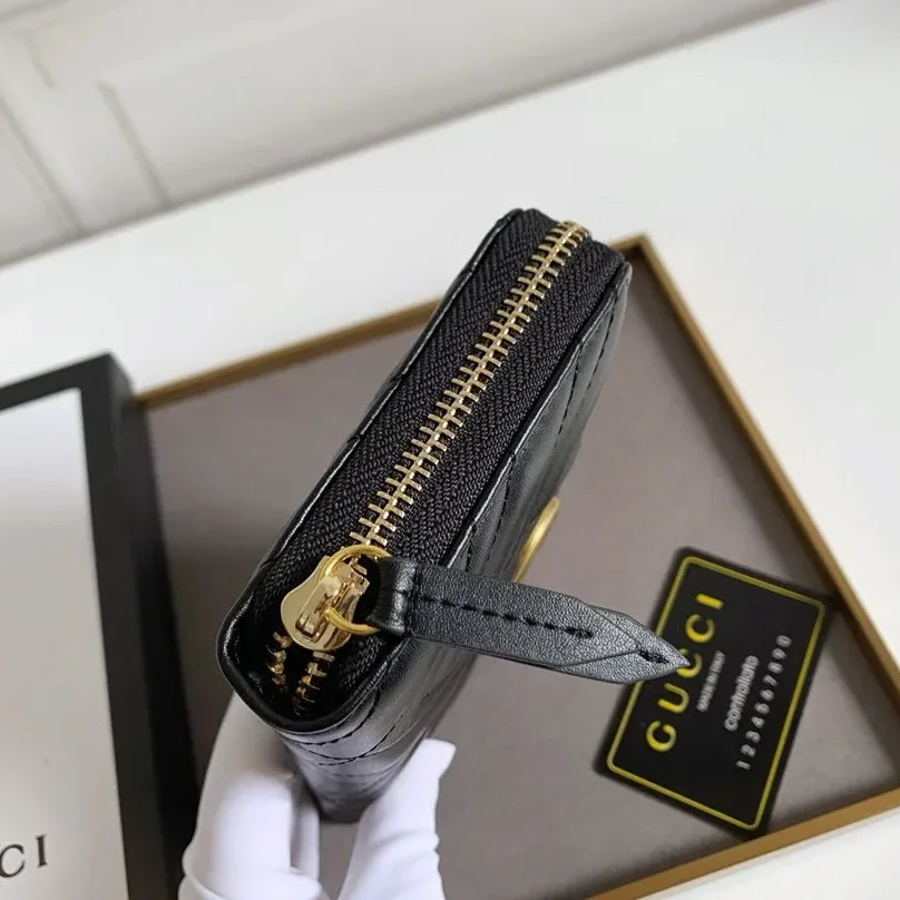 Gucci GG Marmont Zip Around Wallet Black /