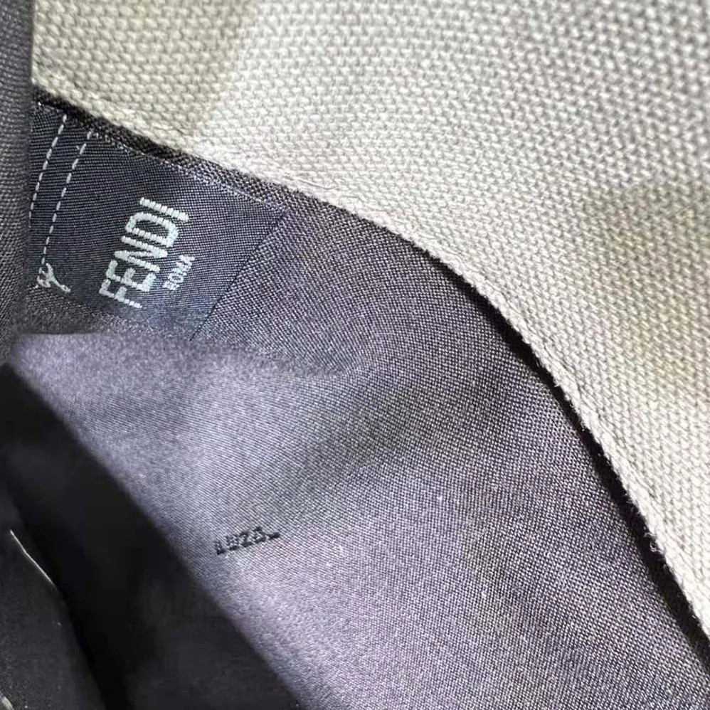 Fendi Medium Peekaboo X for Women in Tote Gray Canvas Bag Fendi Medium Peekaboo X for Women in Tote Gray Canvas Bag
