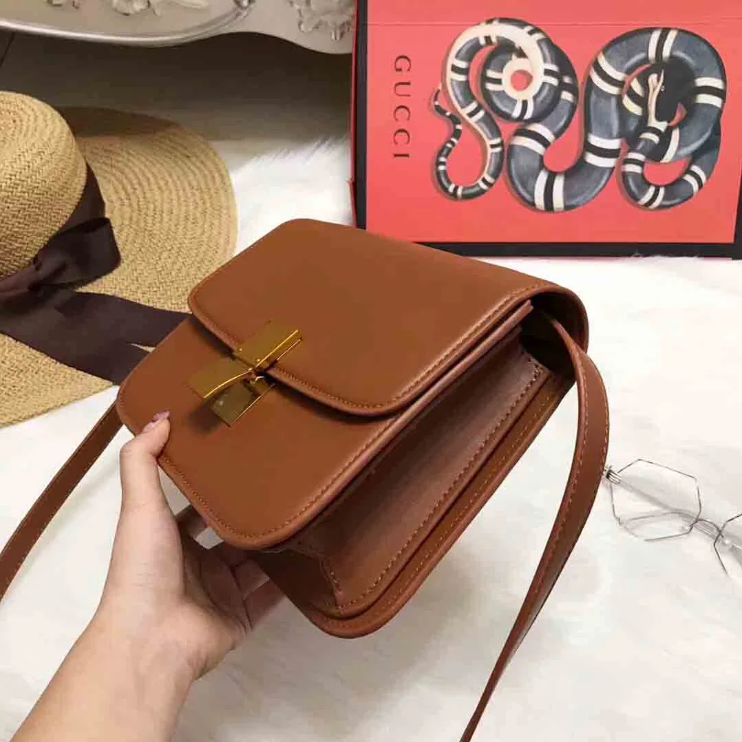 Celine Medium Classic Bag in Box Calfskin Leather in Brown Celine Medium Classic Bag in Box Calfskin Leather in Brown