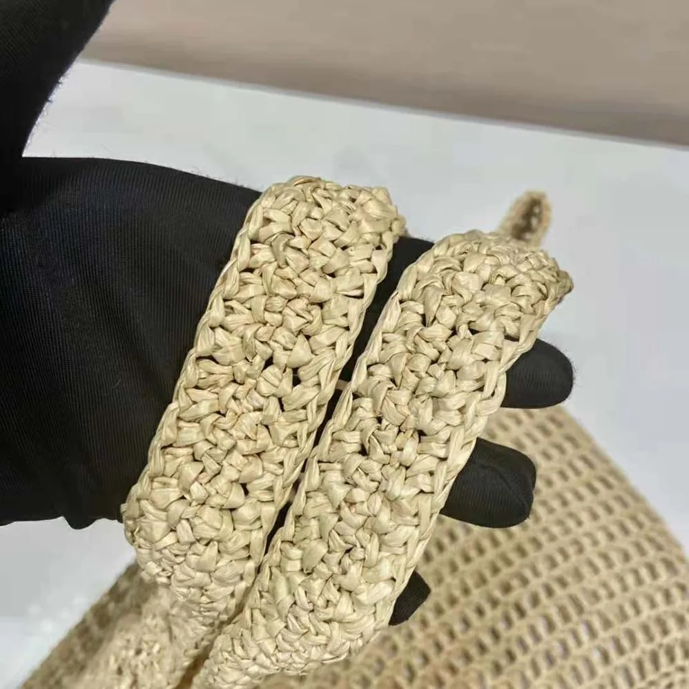 Prada Raffia Tote Bag with a Soft for Women in Natural Prada Raffia Tote Bag with a Soft for Women in Natural